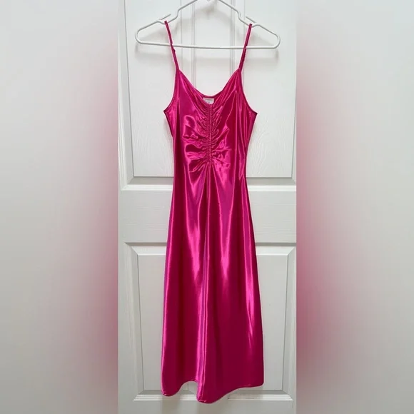 🩷 NWT! Pink Satin Slip Dress - Picture 2 of 4
